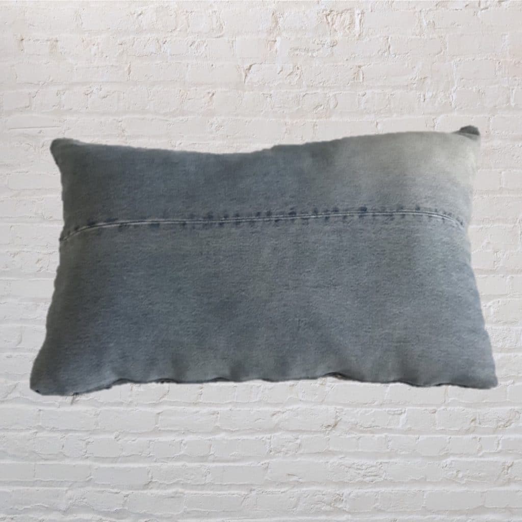 Faded Blue Oversized Pillow | Vintage 80's Jeans Pockets Cushion