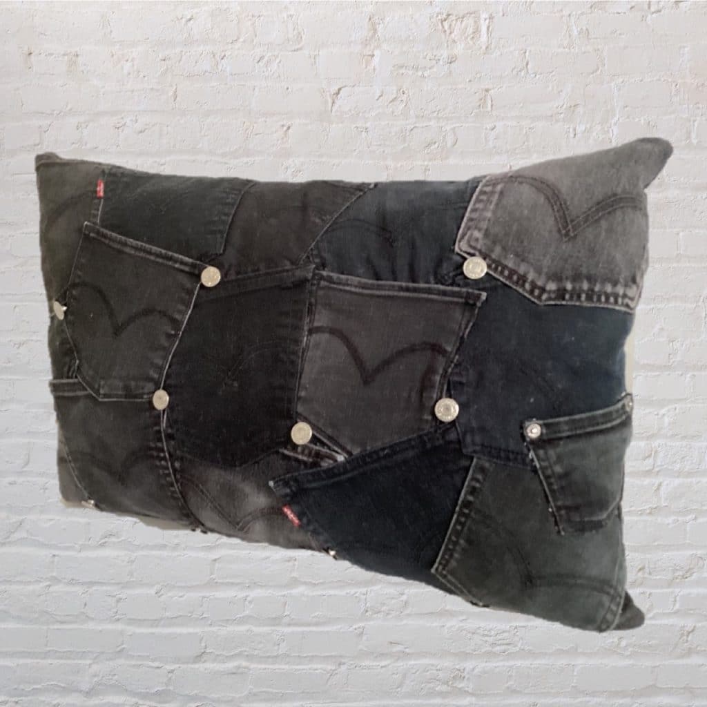 Black Levi's Oversized Cushion | Vintage Jeans Pockets Pillow