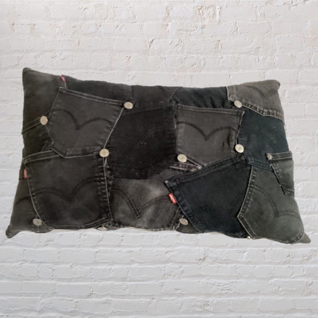 Black Levi's Oversized Cushion | Vintage Jeans Pockets Pillow