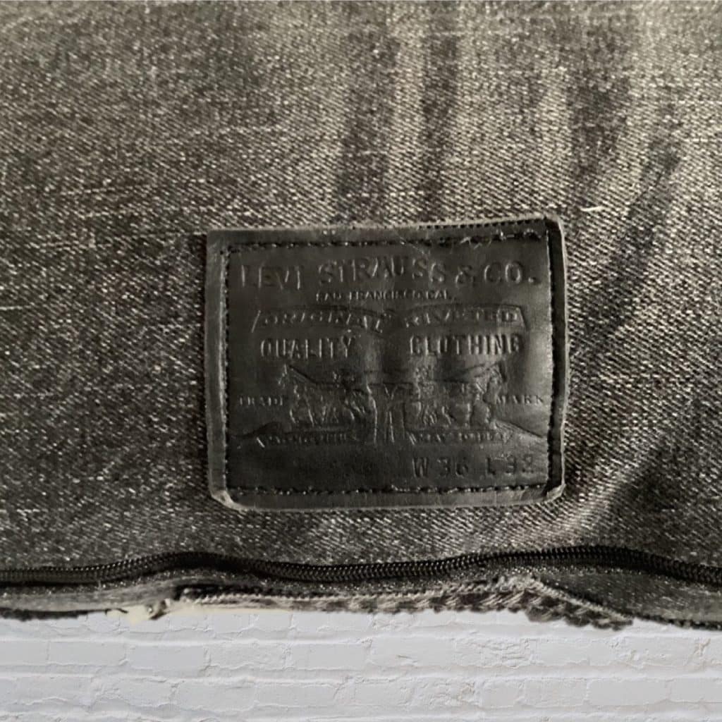 Black Levi's Oversized Cushion | Vintage Jeans Pockets Pillow