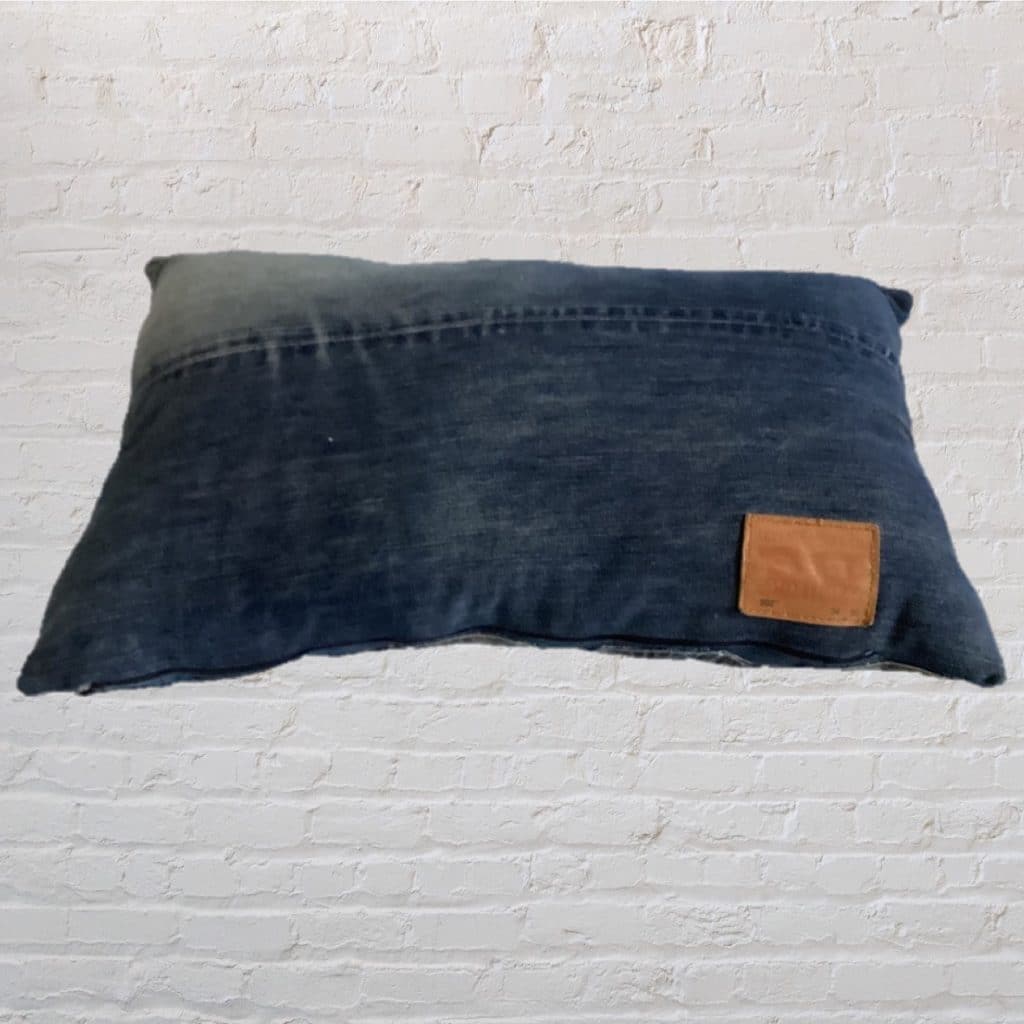Recycled Levi's Pockets Cushion | Blue Patchwork Denim Pillow
