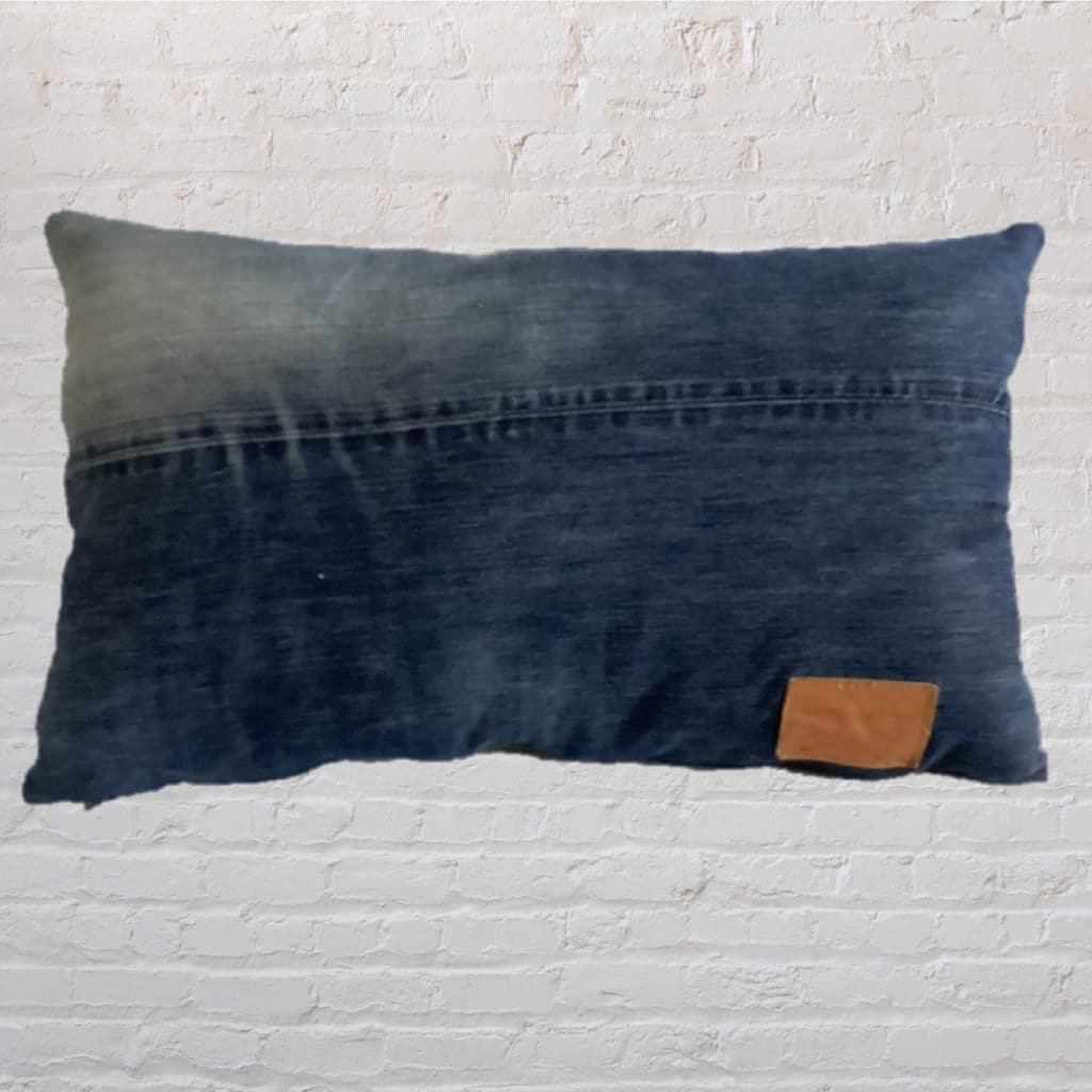 Recycled Levi's Pockets Cushion | Blue Patchwork Denim Pillow
