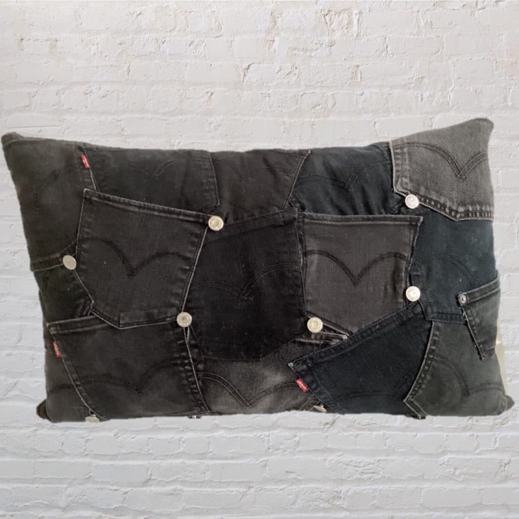 Black Levi's Oversized Cushion | Vintage Jeans Pockets Pillow