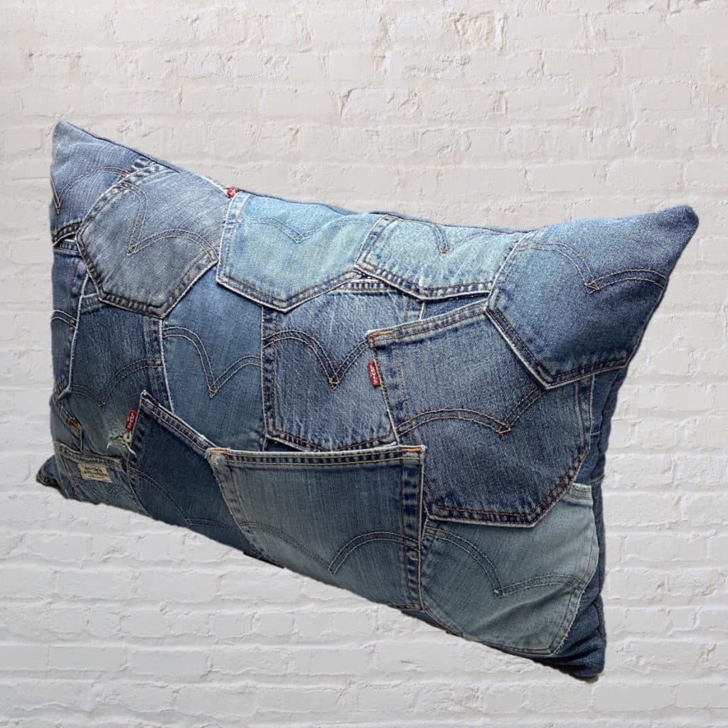 Abstract Art Throw Pillow | Levi's Jeans Patchwork Pockets Cushions