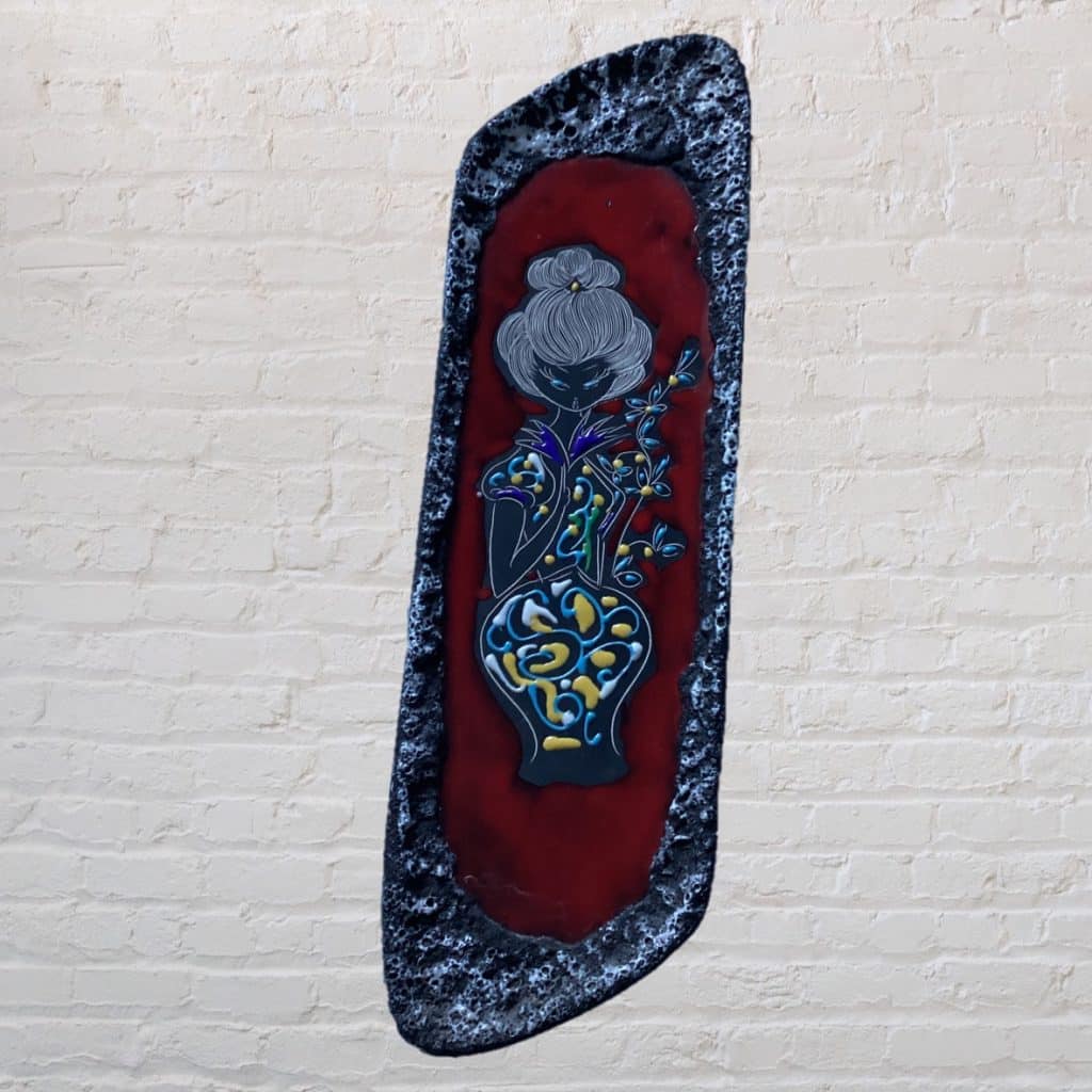 Vintage Pottery Wall Art | Italian San Marino Fat Lava Enamel Wall Plaque