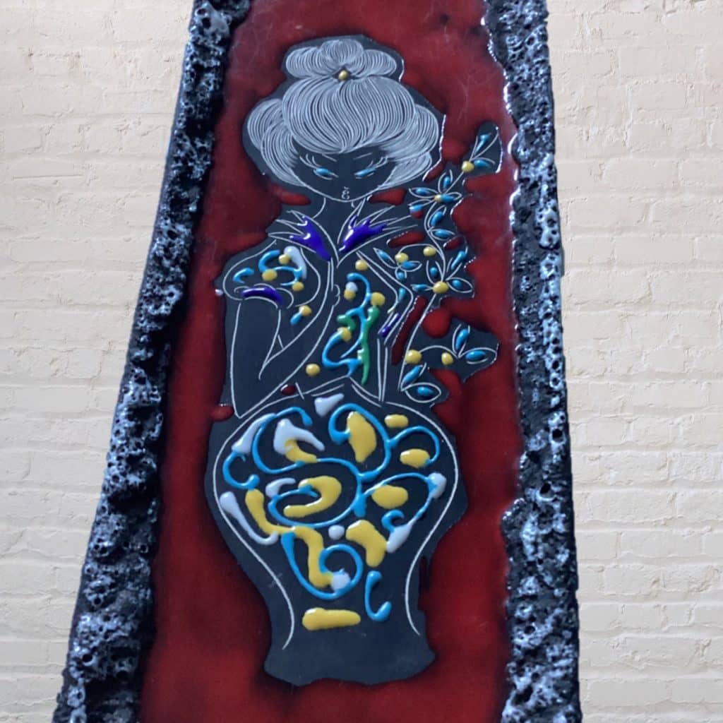 Vintage Pottery Wall Art | Italian San Marino Fat Lava Enamel Wall Plaque