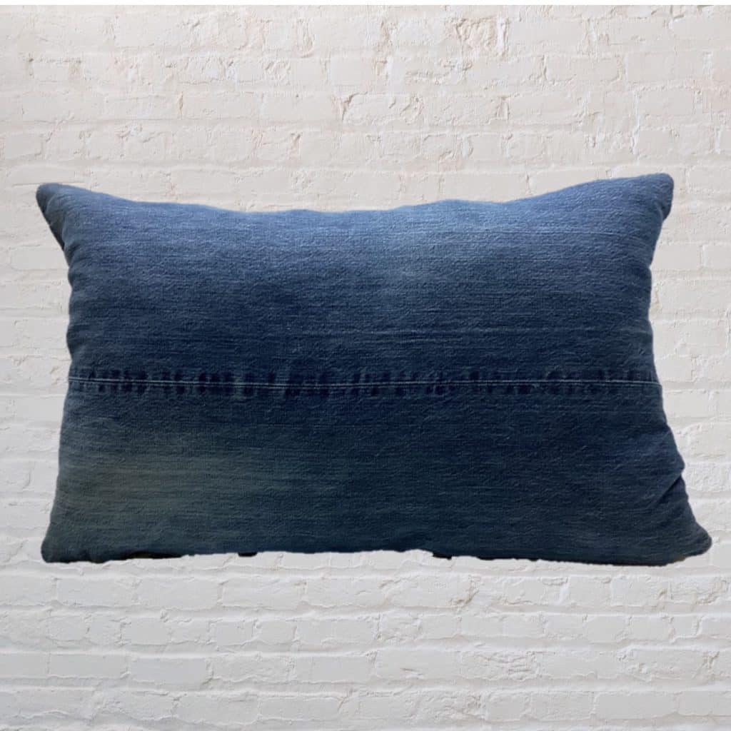 Retro abstract Levi's Pillow | Blue Denim vintage Cushion Studs & waistbands
