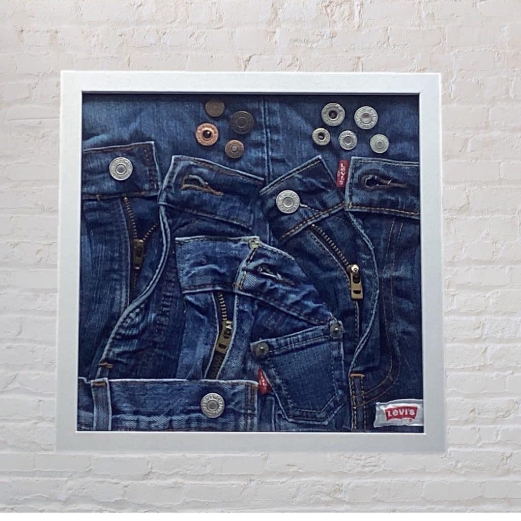 Framed Levi's Art Montage | Deconstructed Levi's Jeans