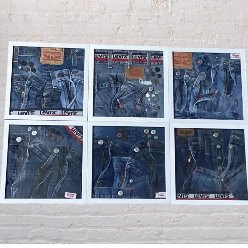 Framed Levi's Art Montage | Deconstructed Levi's Jeans