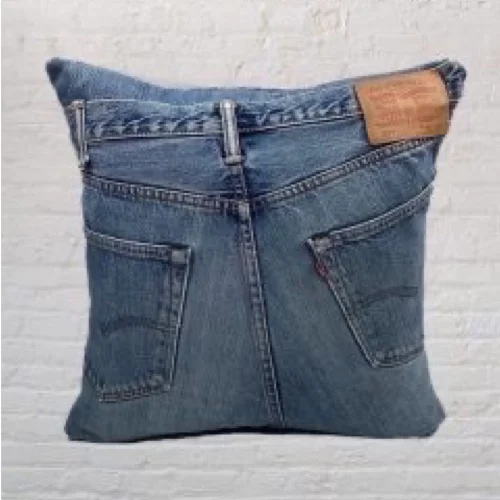 Designer Blue Denim Pillow | Vintage Levi’s Bum Cushion 🍒