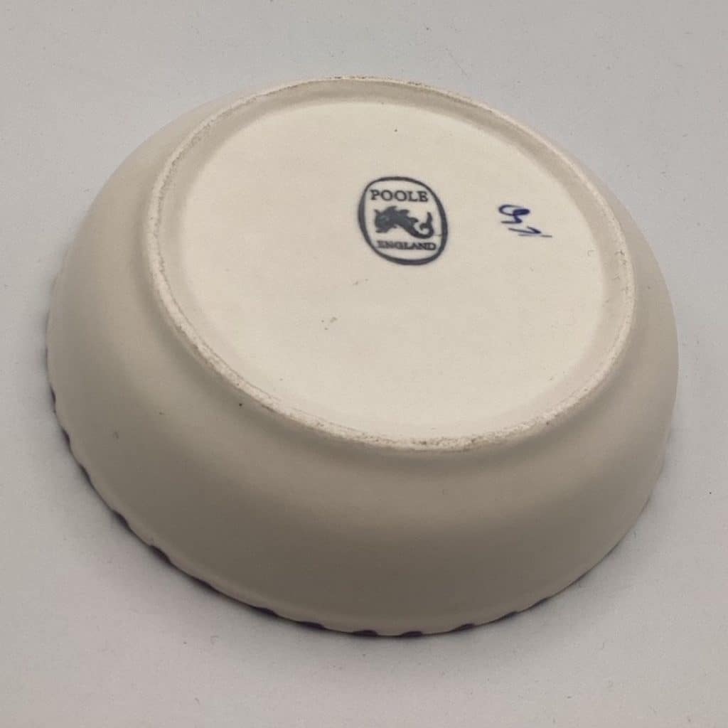 Vintage Poole Pottery abstract floral pin tray | Mid Century