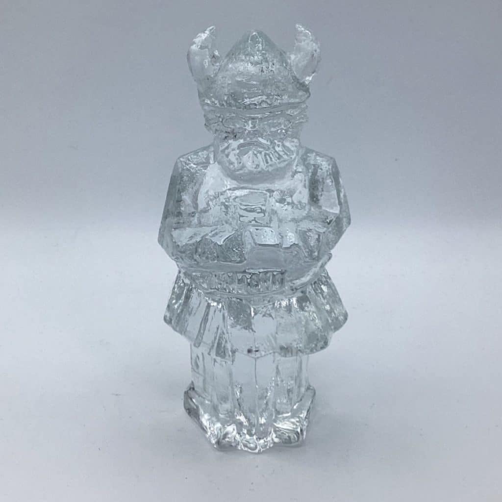 Vintage Pukeburg Tall Glass Abstract Sculpture Figurine Viking