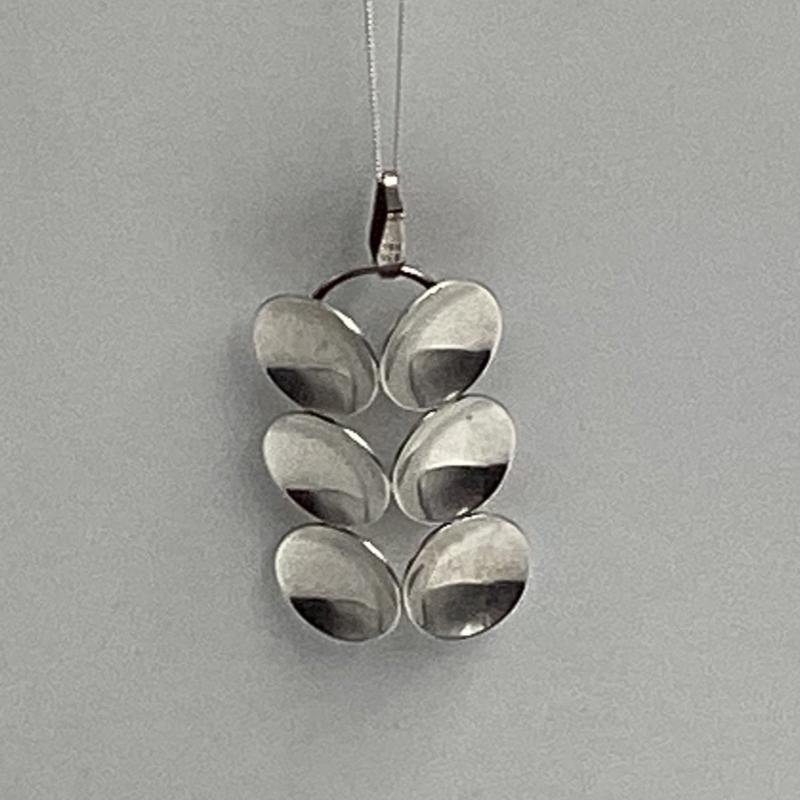 Iconic Mid-Century Silver Necklace by K&L Kordes Lichtenfels – 835 Silver Abstract Pendant