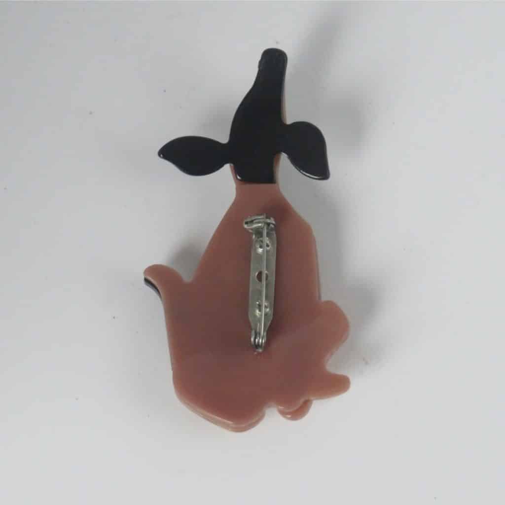 Lucite Plastic Hound Dog | Howling Brooch Pin Vintage Brooch