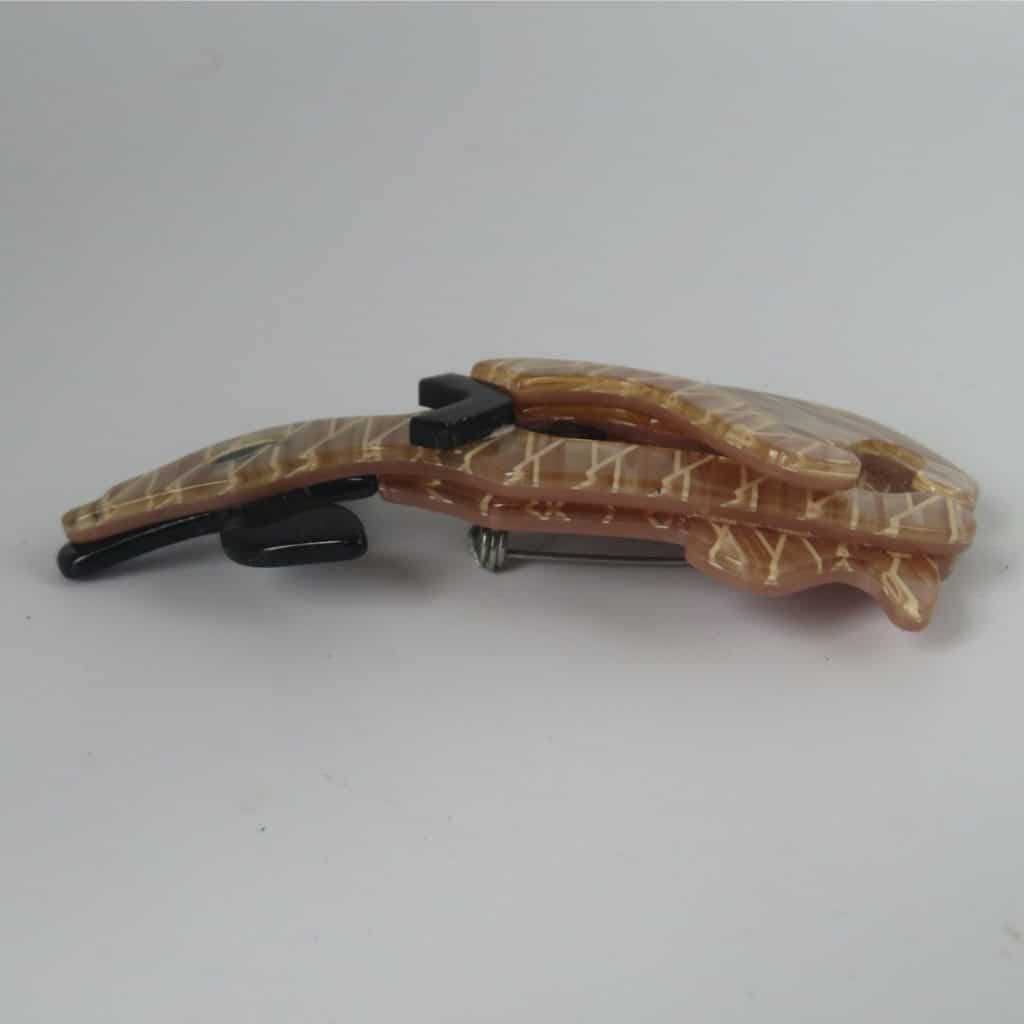 Lucite Plastic Hound Dog | Howling Brooch Pin Vintage Brooch