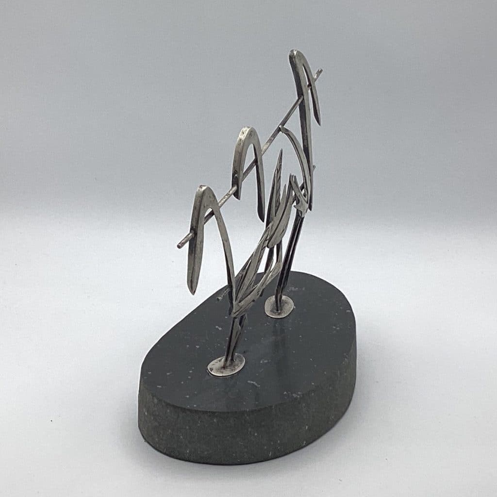 Abstract Modernist Sculpture 925 SP | Vintage Flamingo Birds Art