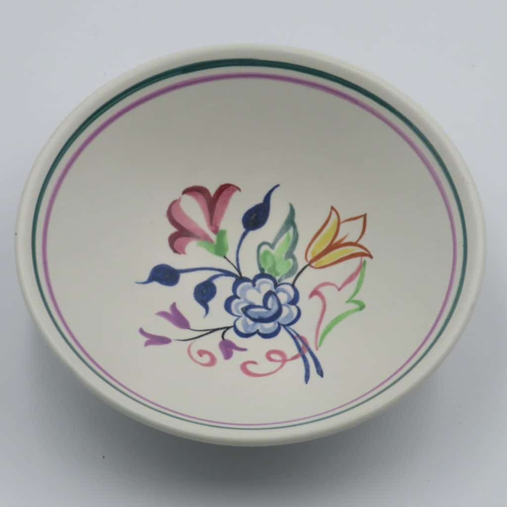Poole Pottery floral dish | Mid Century abstract hand painted bowl