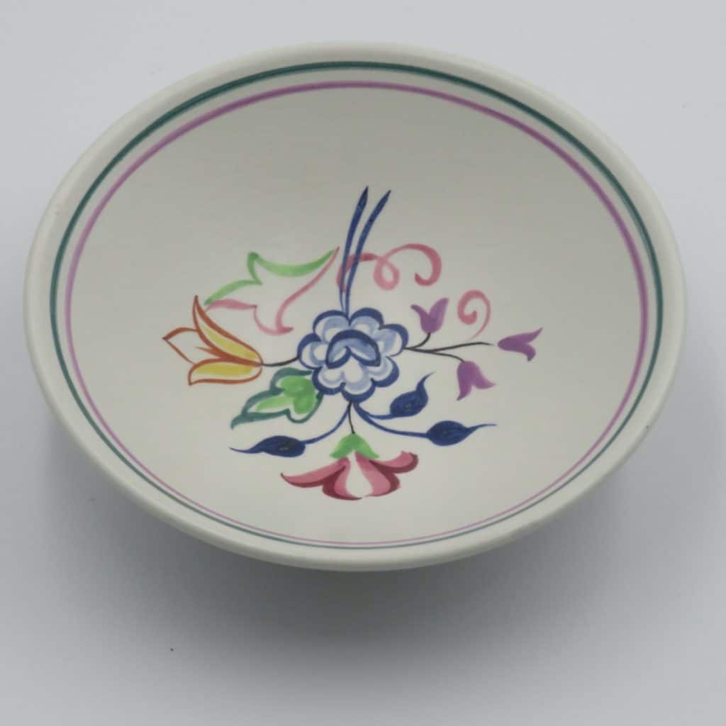Poole Pottery floral dish | Mid Century abstract hand painted bowl