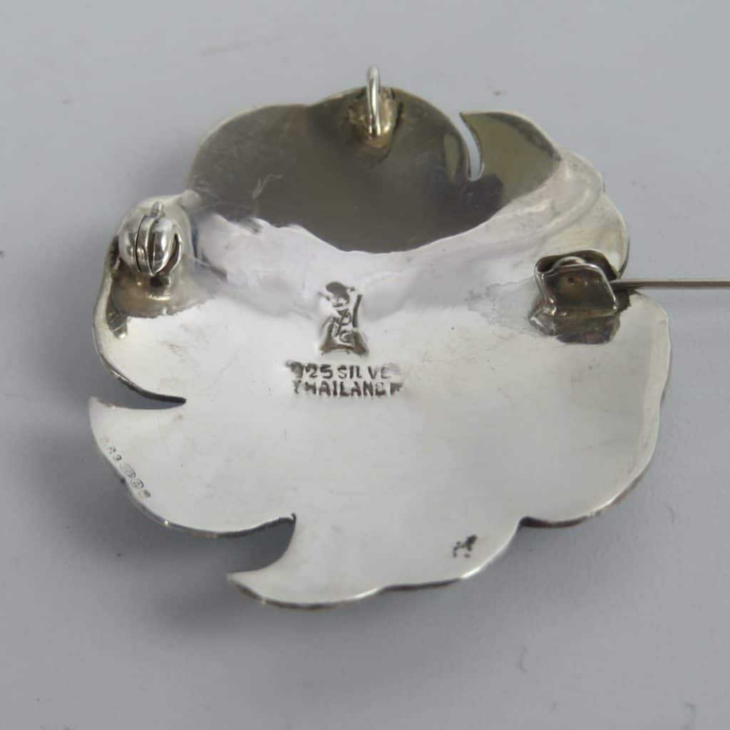 Siam Silver Pendant Brooch | Turquoise Enamel Silver Vintage Thailand