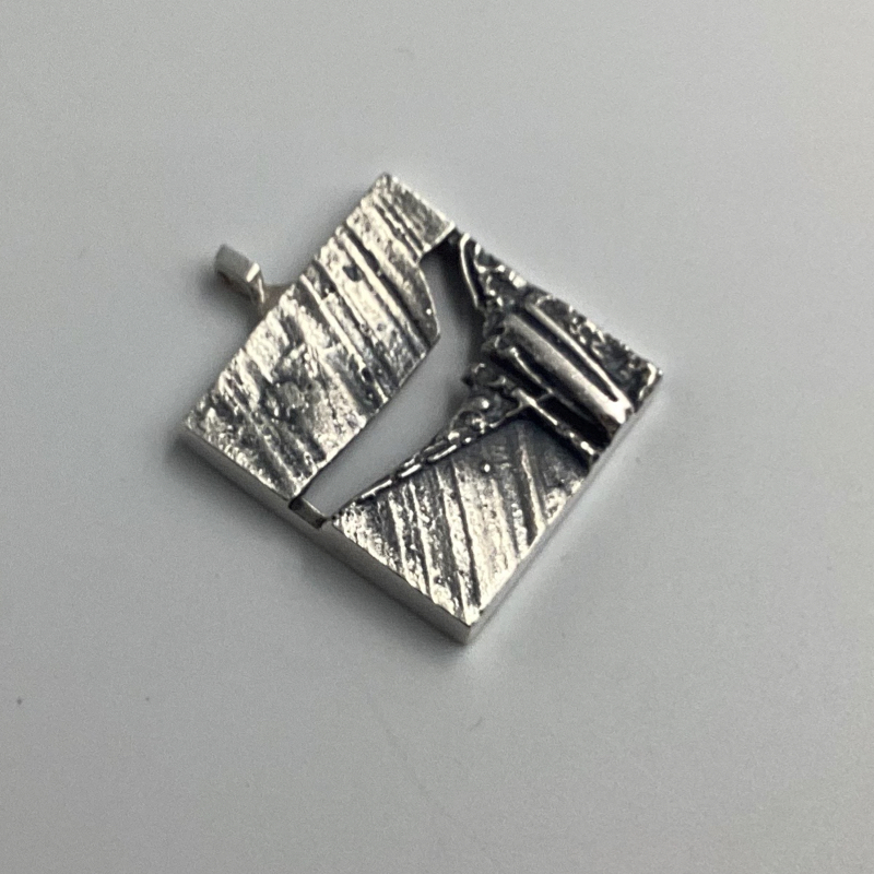 Modernist Silver Finland Pendant | Kultaseppa Oy Turku Finnish Abstract Art