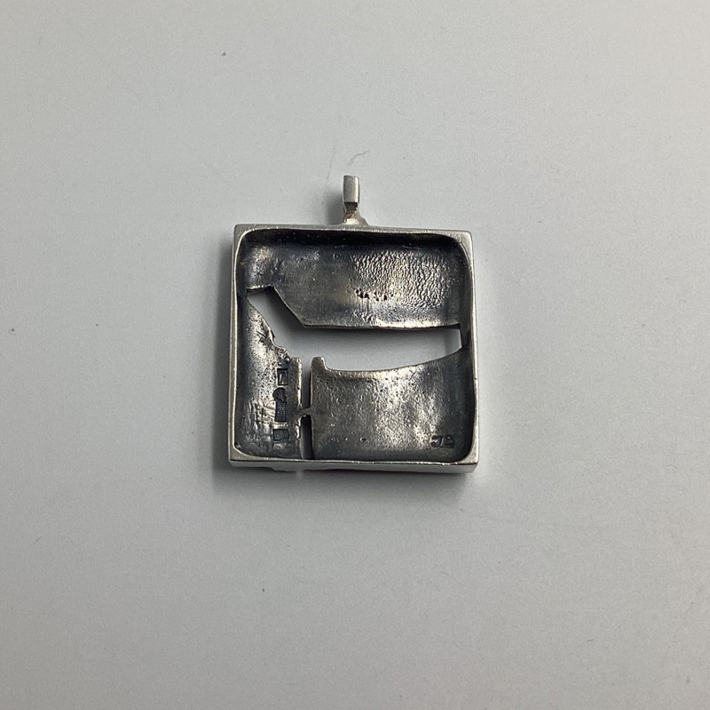 Modernist Silver Finland Pendant | Kultaseppa Oy Turku Finnish Abstract Art