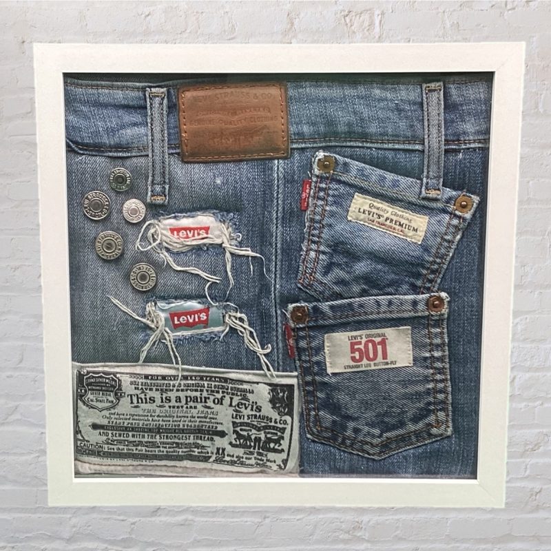 Levi’s Jeans Framed Montage | Wall Art Designer 501 Denim
