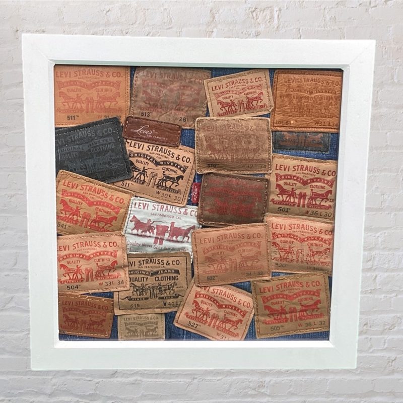 Vintage Levi’s Art Frame | Levi’s Jeans Tab’s Multi Patches Wall Art