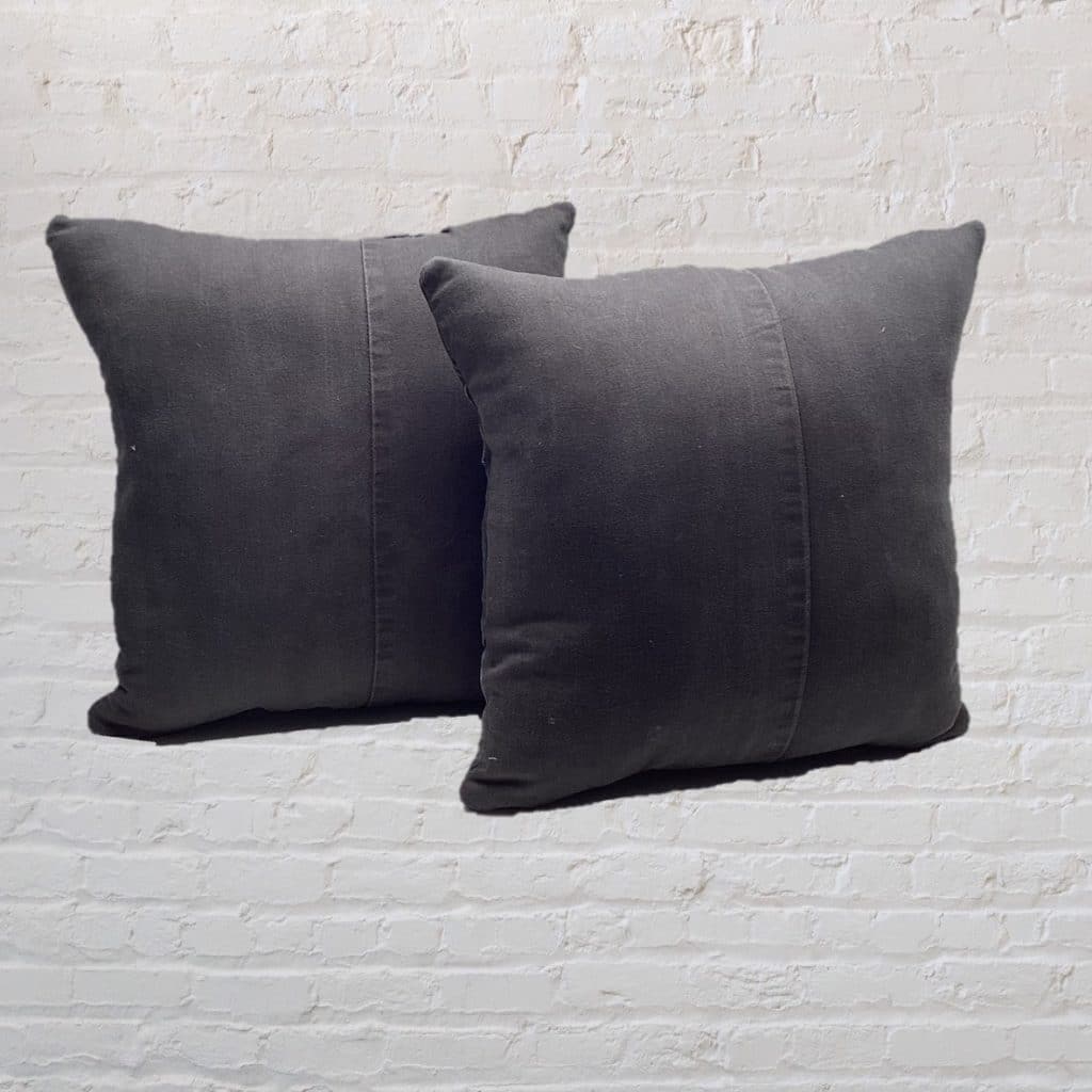 Levi's Denim Patchwork Pillows | Pair Grey & Black Arty Cushions