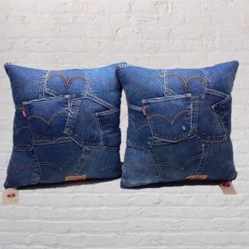 Designer Retro Denim Pillows | Levi’s vintage Jeans Pockets