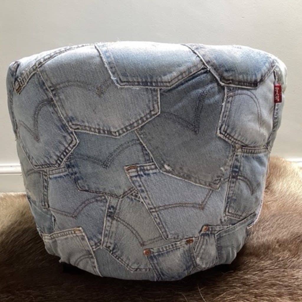 Levi's upholstered Tub Chair |  Vintage Levi's denim pockets design - Image 11