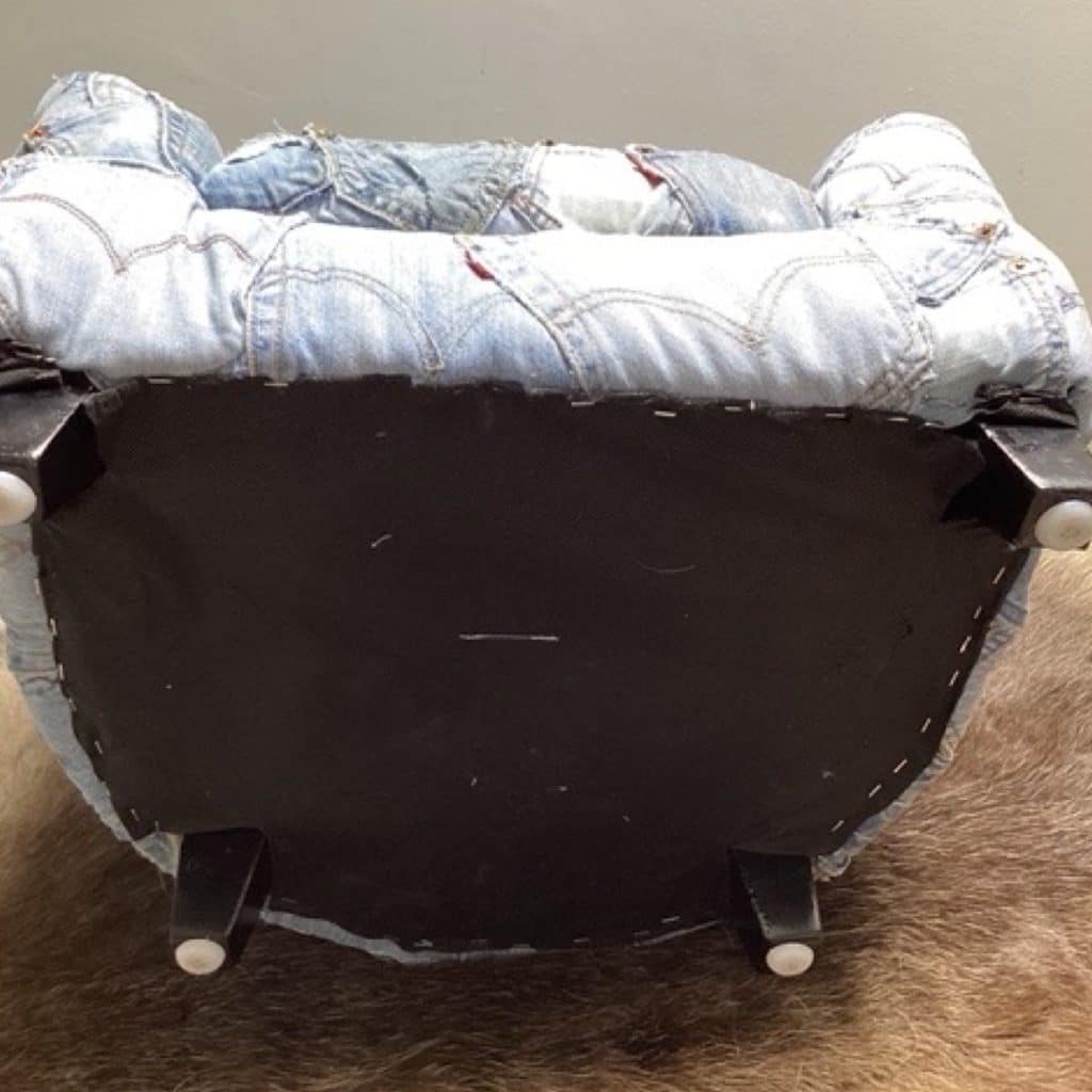 Levi's upholstered Tub Chair | Vintage Levi's denim pockets design