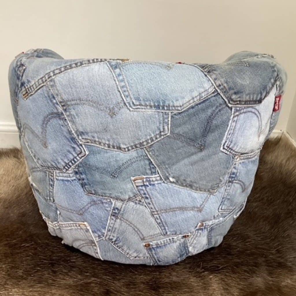 Levi's upholstered Tub Chair | Vintage Levi's denim pockets design