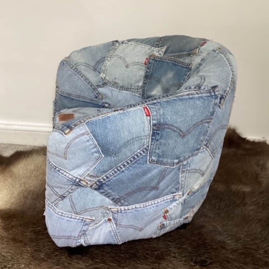 Levi's upholstered Tub Chair | Vintage Levi's denim pockets design