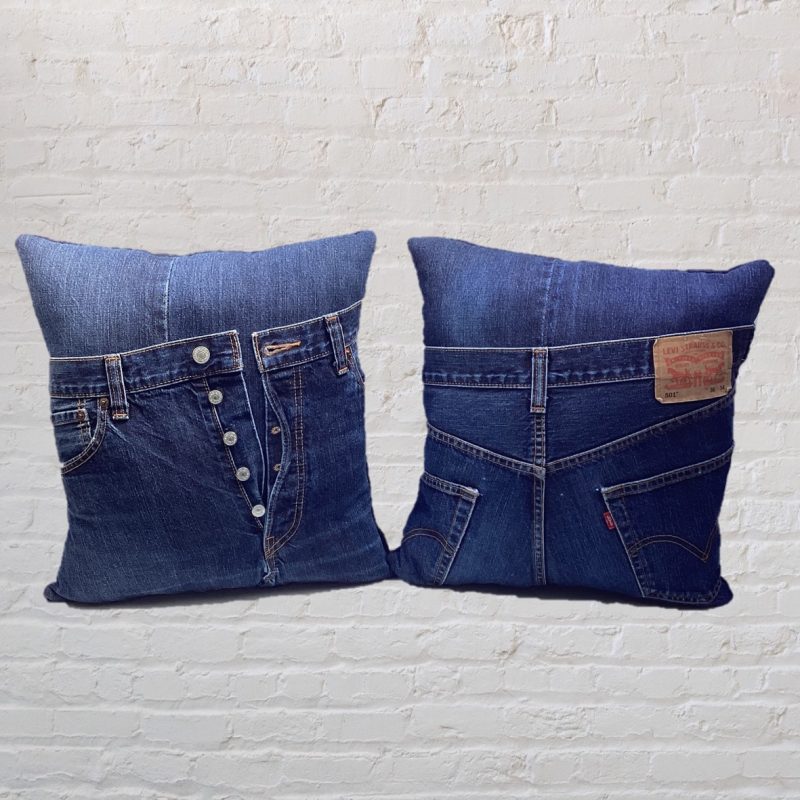Levi’s Dark Denim Pillows | Pair of 501 Jeans Cushions