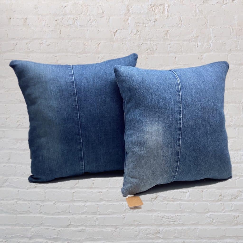 Designer Retro Denim Pillows | Levi's vintage Jeans Pockets Cushions Pair