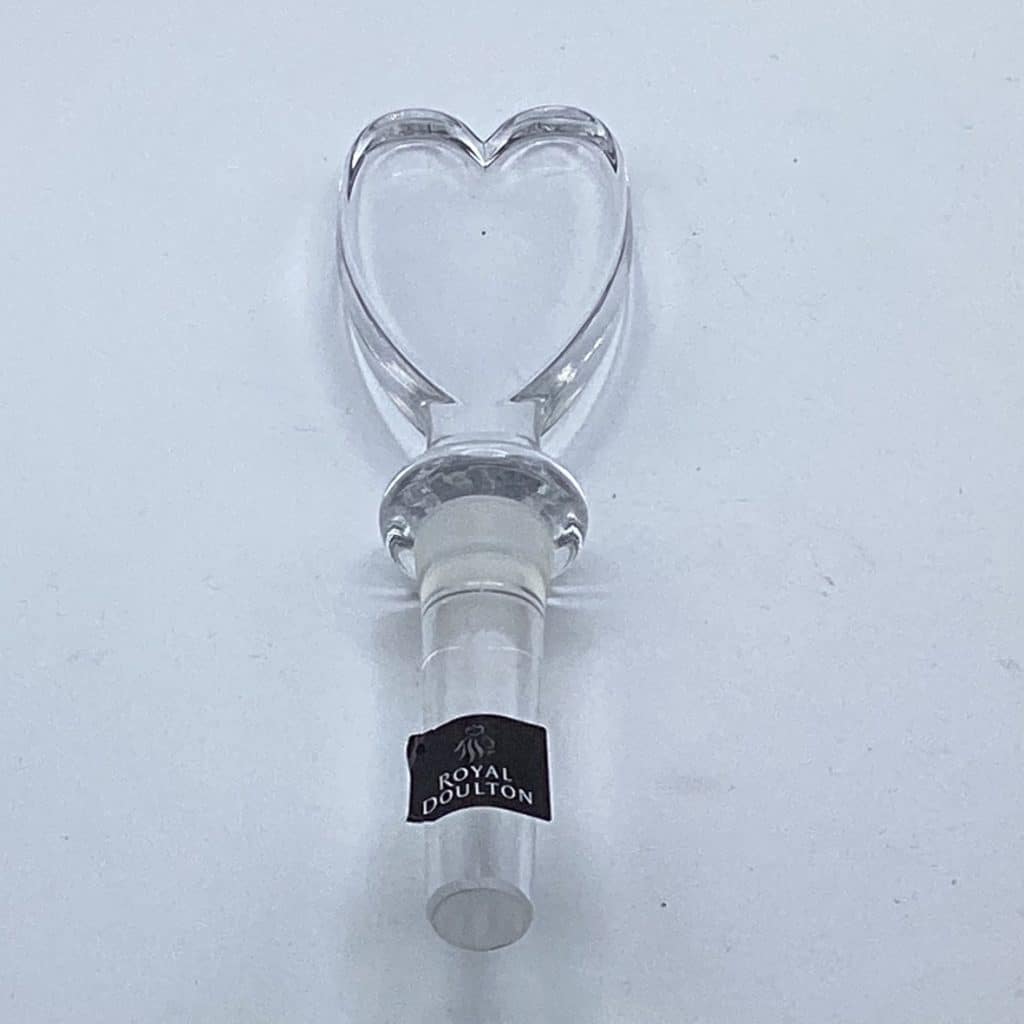 Stunning Heart Bottle Stopper | Royal Doulton Fine Lead Crystal Glass Top