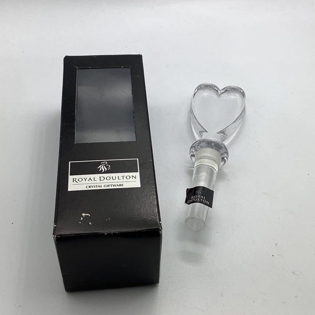 Stunning Heart Bottle Stopper | Royal Doulton Fine Lead Crystal Glass Top