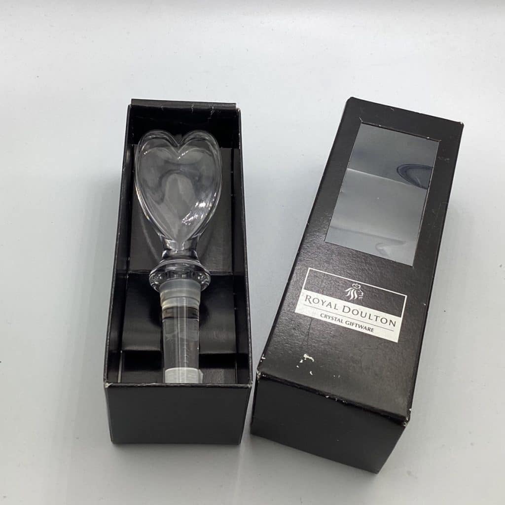 Stunning Heart Bottle Stopper | Royal Doulton Fine Lead Crystal Glass Top