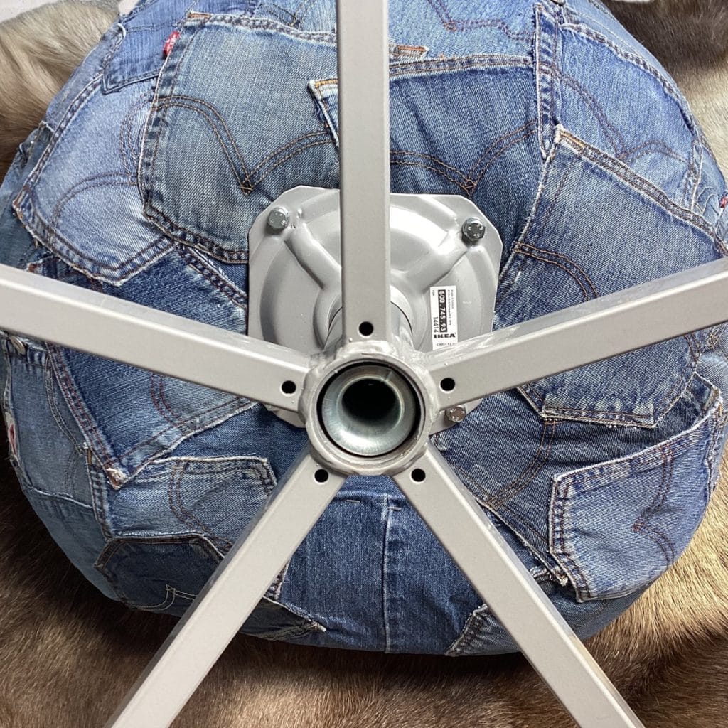 Levi's Jeans Tub Chair | Ikea Chair upholstered in Levi's denim pockets design