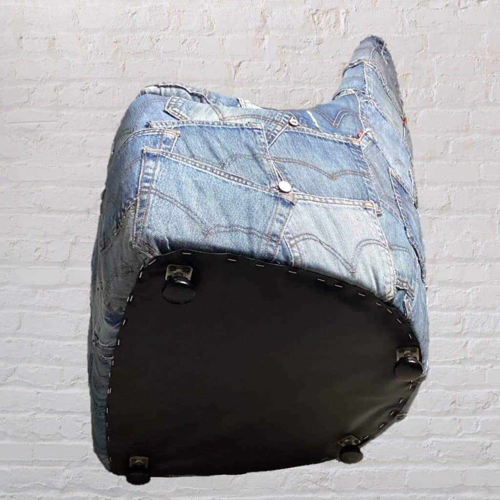Vintage iconic Chair | Upholstered in Levi's denim Jeans pockets