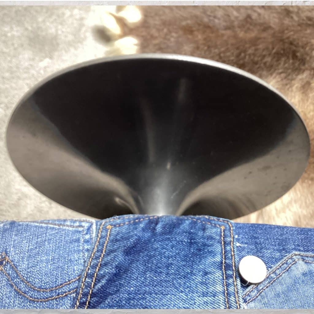 Upcycled Levi's denim footstool | Vintage Swivel stool chair in a patchwork Pockets design