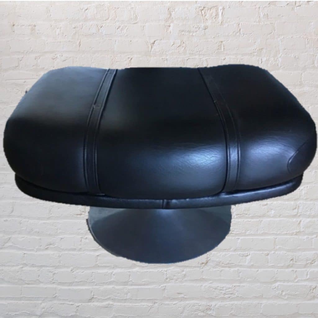 Upcycled Levi's denim footstool | Vintage Swivel stool chair in a patchwork Pockets design