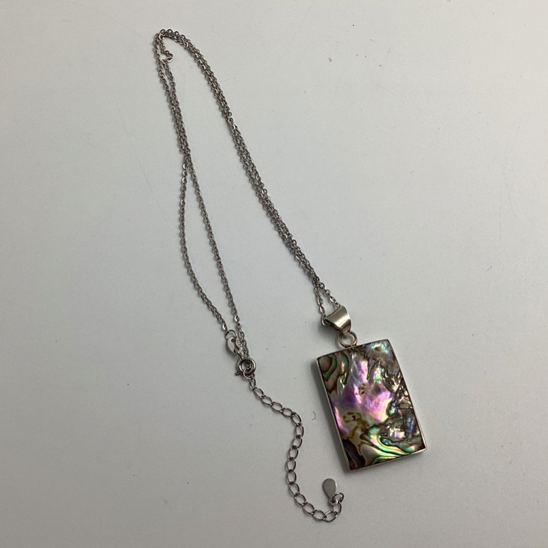 Abalone Shell Pendant in Sterling Silver – Iridescent Ocean Jewelry
