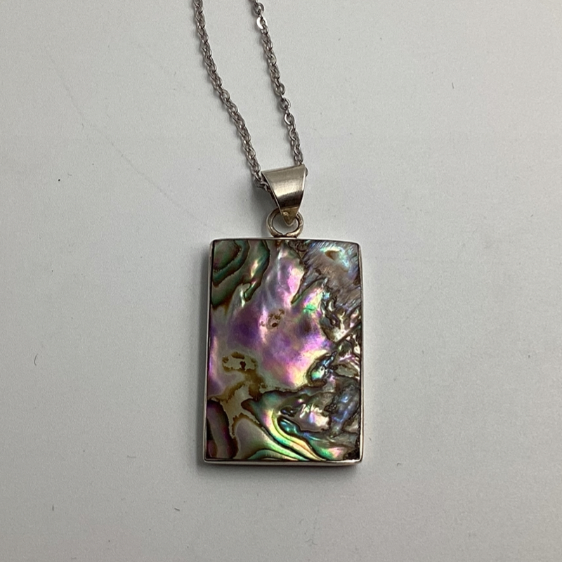 Abalone Shell Pendant in Sterling Silver – Iridescent Ocean Jewelry