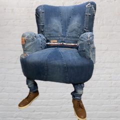 Vintage Designer MCM Chair | Upholstered in Levi's 501 denim Jeans