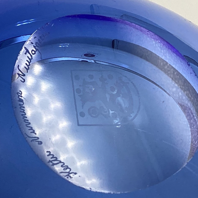 Kerttu Nurminen Iittala Glass Dish | Blue Dropa Art Glass Bowl | Finnish MCM Design