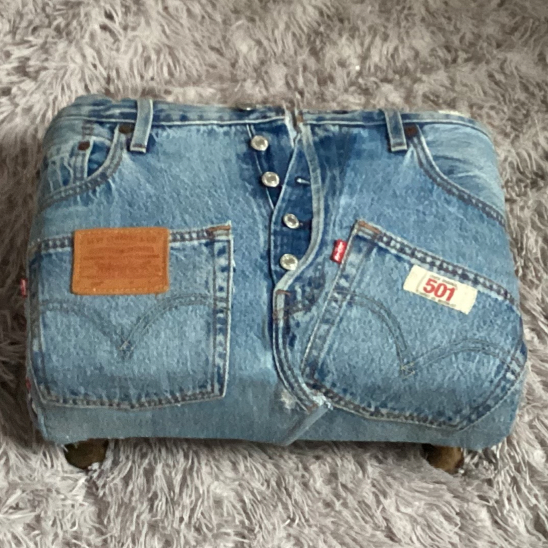 Levi’s 501 Reworked Footstool – Vintage Denim Home Decor