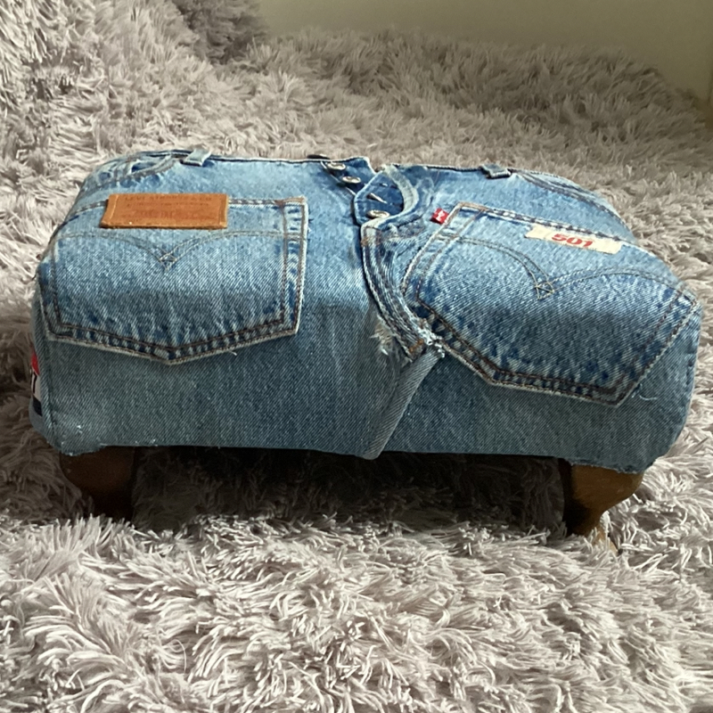 Levi’s 501 Reworked Footstool – Vintage Denim Home Decor