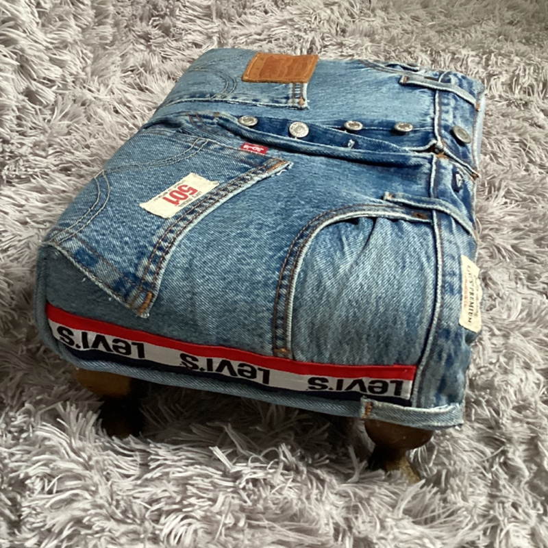 Levi’s 501 Reworked Footstool – Vintage Denim Home Decor