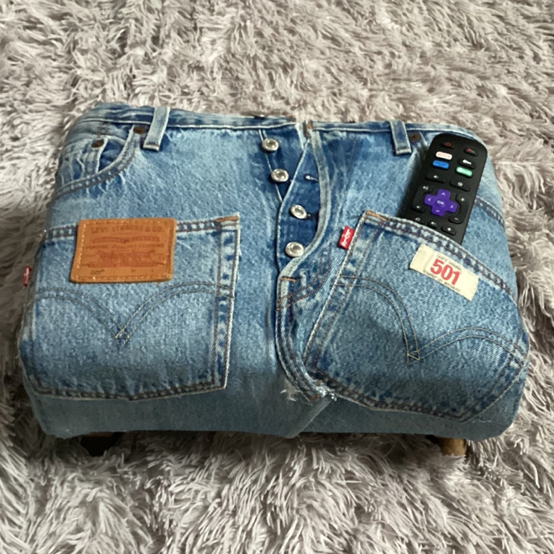 Levi’s 501 Reworked Footstool – Vintage Denim Home Decor